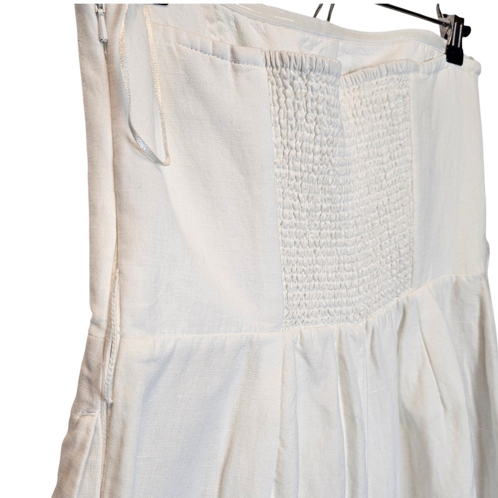 Hemant & Nandita Linen Blend Wide Leg Jumpsuit White Size Large Bridal Resort - Picture 6 of 15